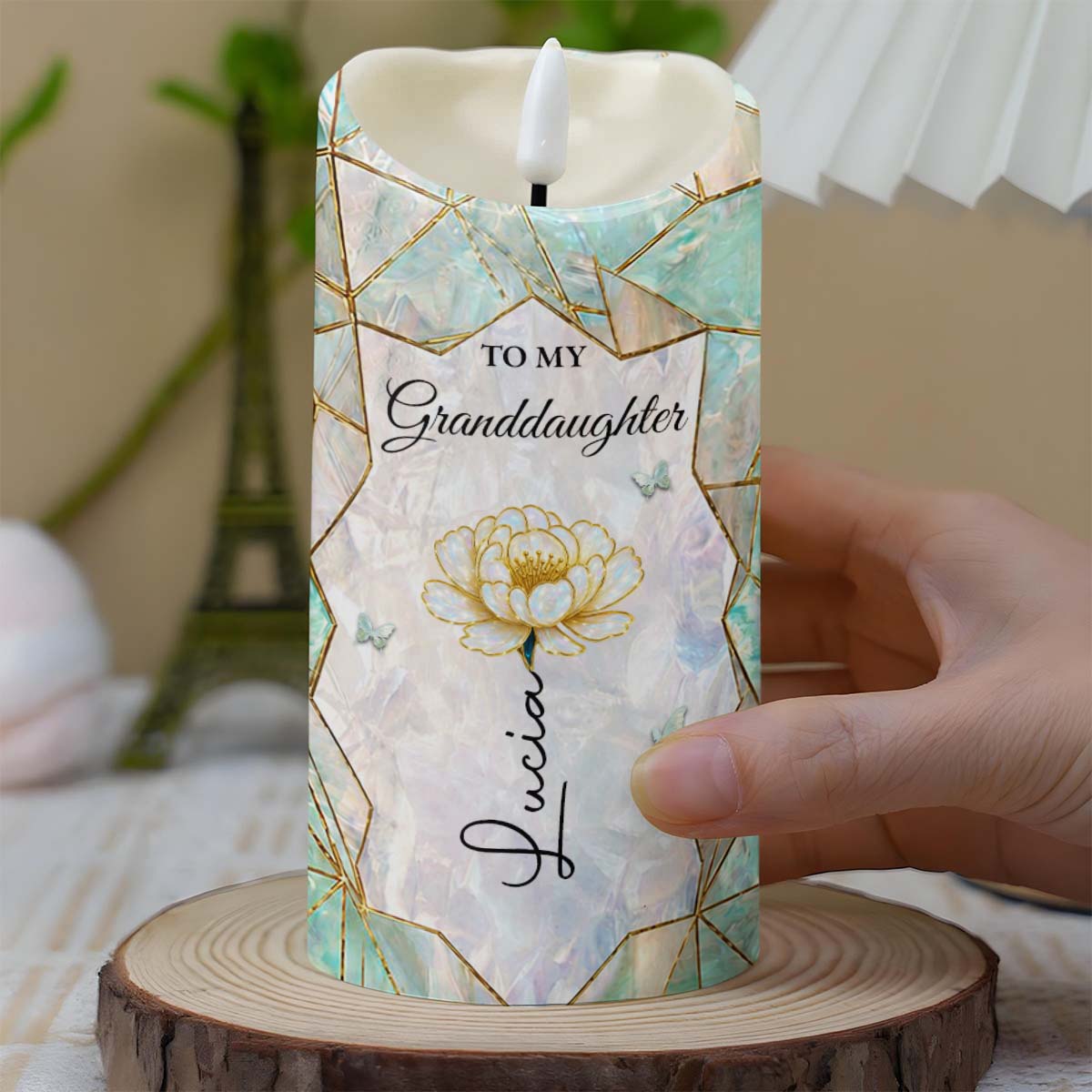 Personalized Custom LED Candle for Granddaughter Gift LED Candle GradoCreations