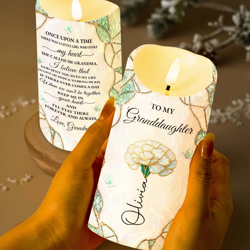 Personalized LED Candle Custom Name Gift for Granddaughter LED Candle GradoCreations
