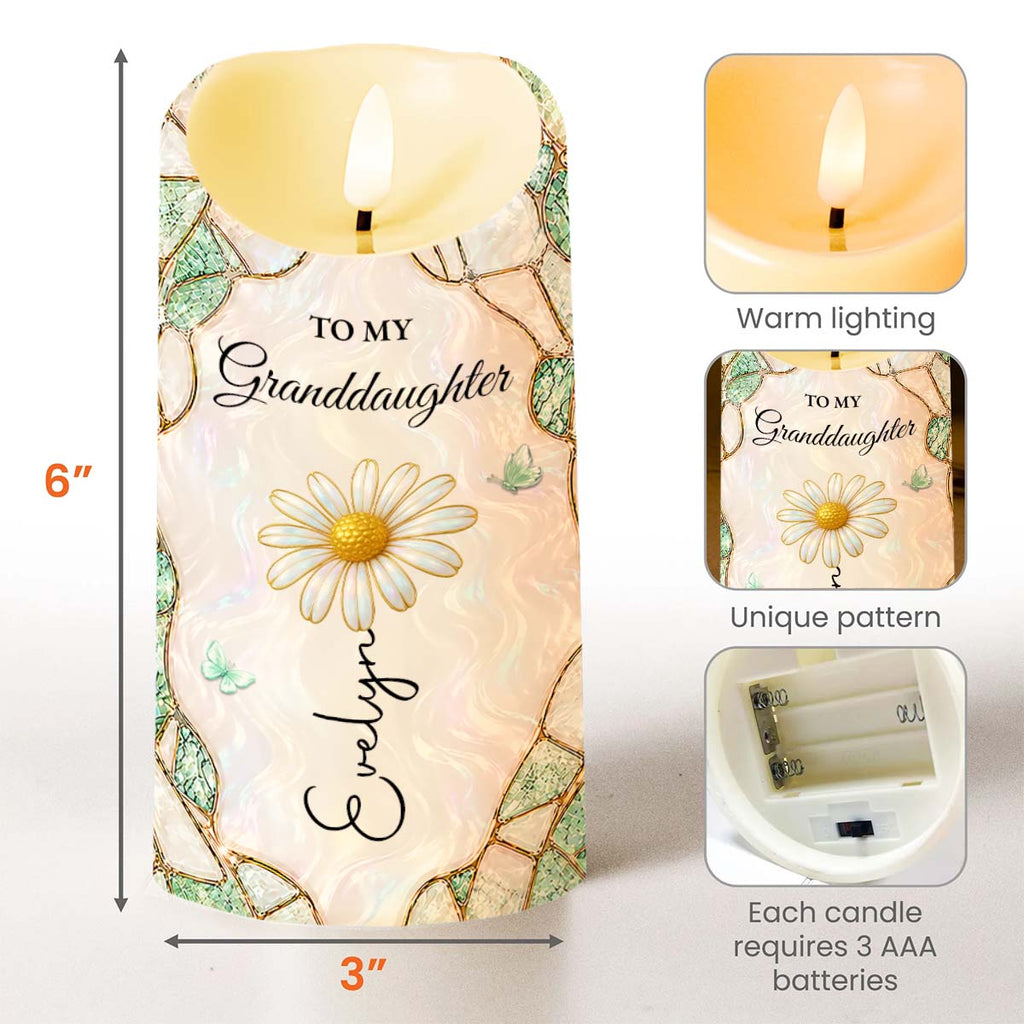 Personalized LED Candle Custom Name Gift for Granddaughter LED Candle GradoCreations
