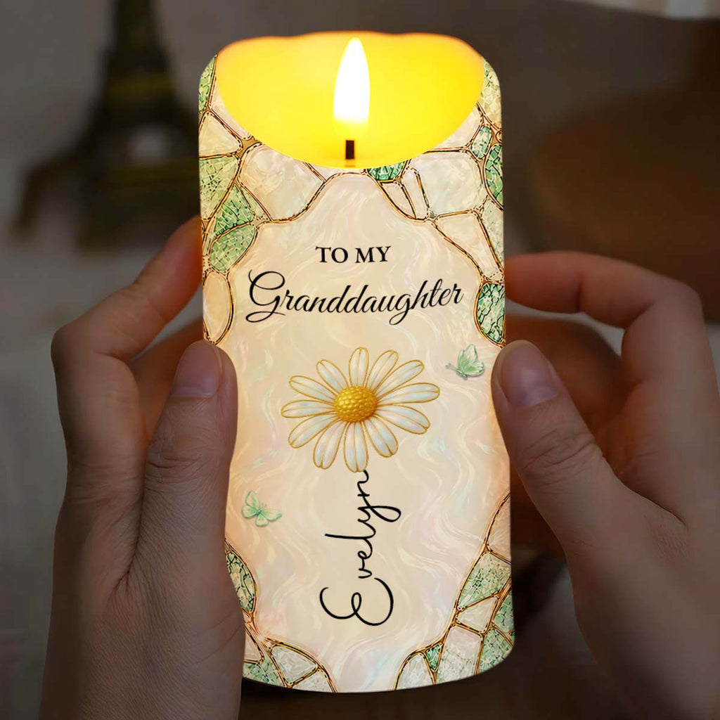 Personalized LED Candle Custom Name Gift for Granddaughter LED Candle GradoCreations
