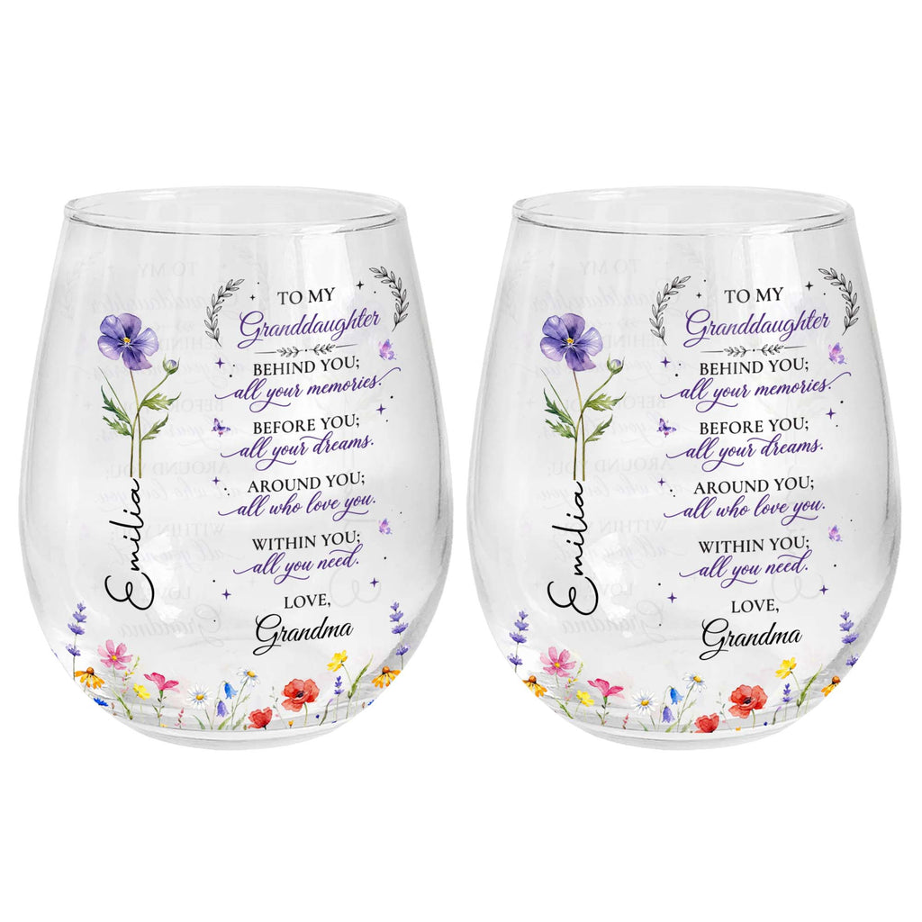 Personalized Stemless Wine Glass Custom Name Gift for Grandma Wine Glasses GradoCreations