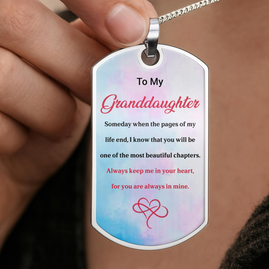 Personalized Dog Tag Necklace Custom Gift for Granddaughter Dog Tag Necklace GradoCreations
