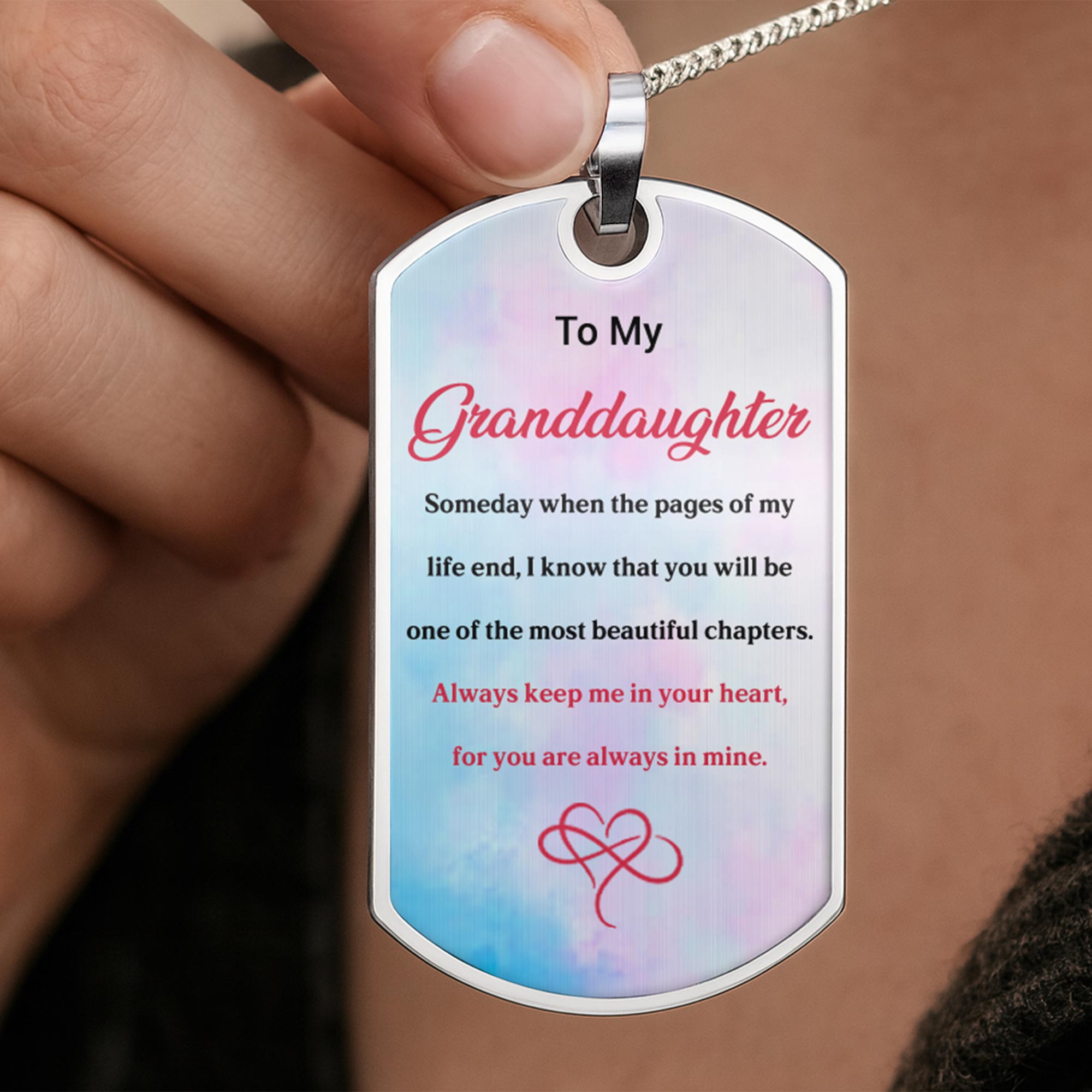 Personalized Dog Tag Necklace Custom Gift for Granddaughter Dog Tag Necklace GradoCreations