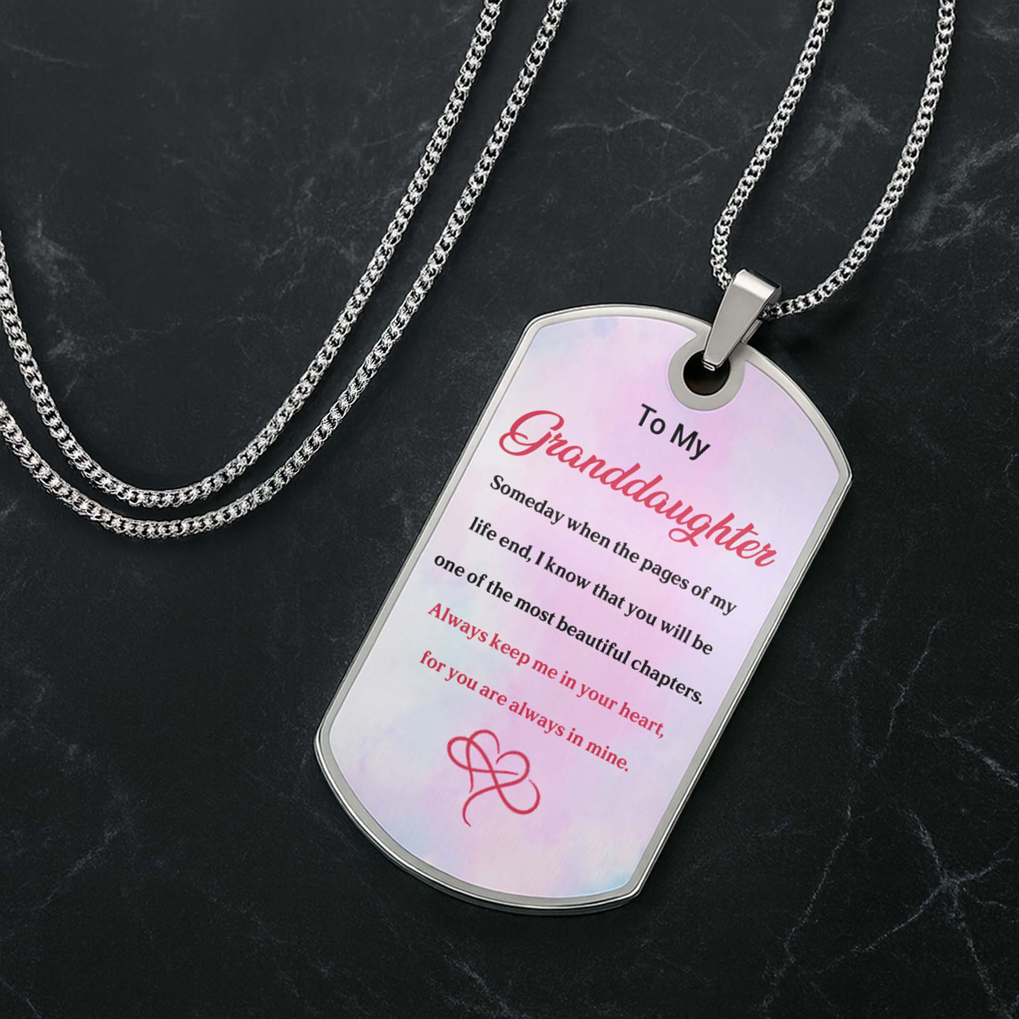 Personalized Dog Tag Necklace Custom Gift for Granddaughter Dog Tag Necklace GradoCreations