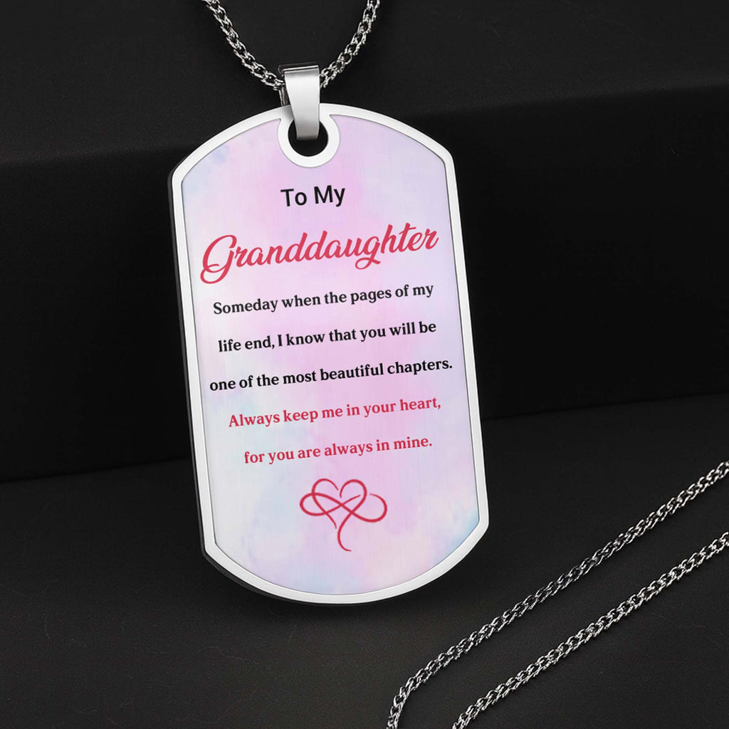 Personalized Dog Tag Necklace Custom Gift for Granddaughter Dog Tag Necklace GradoCreations