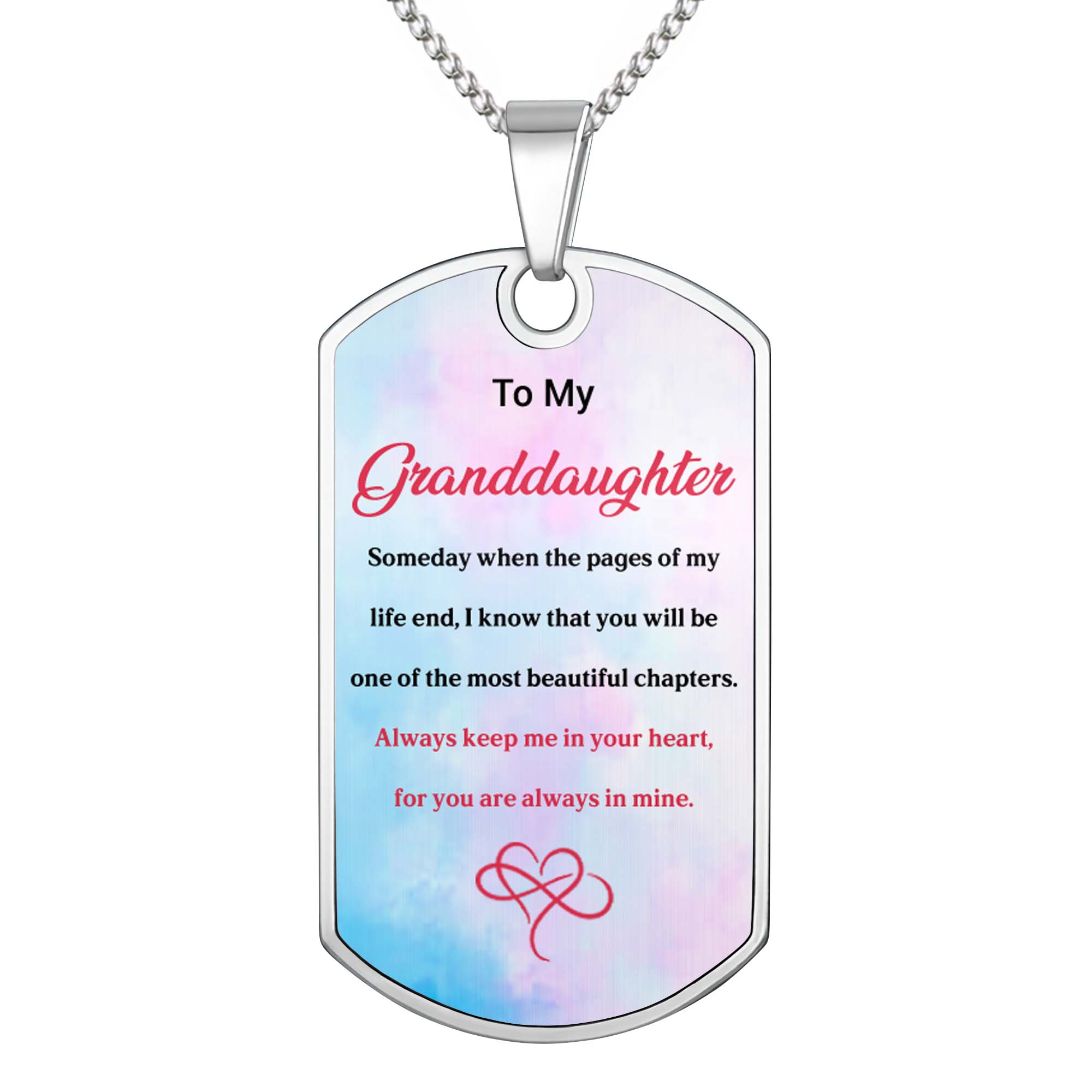 Personalized Dog Tag Necklace Custom Gift for Granddaughter Dog Tag Necklace GradoCreations