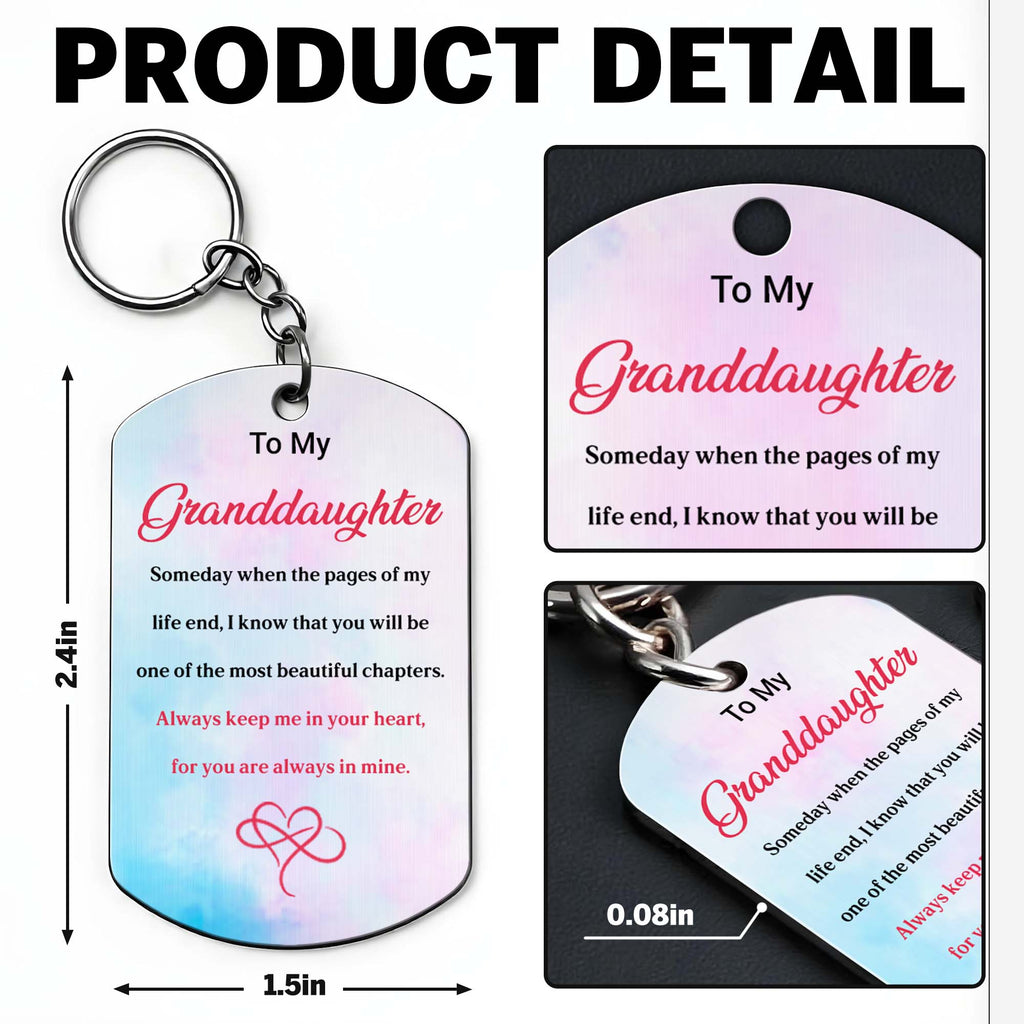 Personalized Stainless Steel Keychain for Granddaughter Gift Stainless Steel Keychain GradoCreations