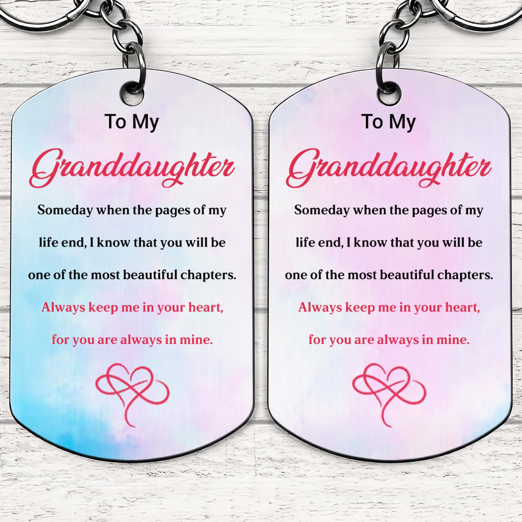 Personalized Stainless Steel Keychain for Granddaughter Gift Stainless Steel Keychain GradoCreations