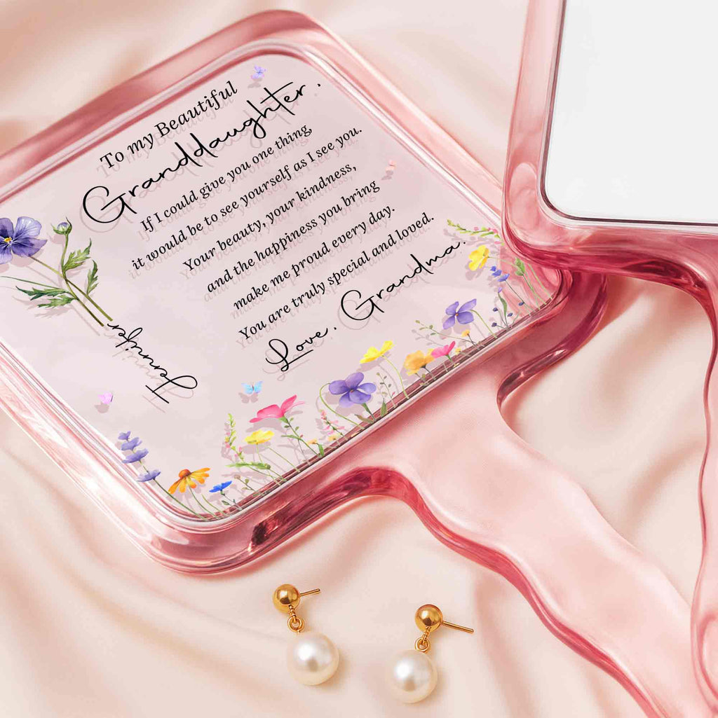 Personalized Handheld Mirror Custom Gift for Granddaughter Handheld Mirror GradoCreations