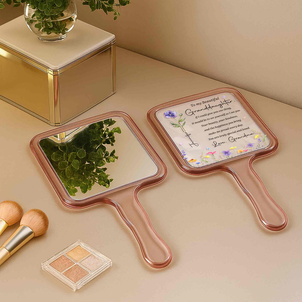 Personalized Handheld Mirror Custom Gift for Granddaughter Handheld Mirror GradoCreations