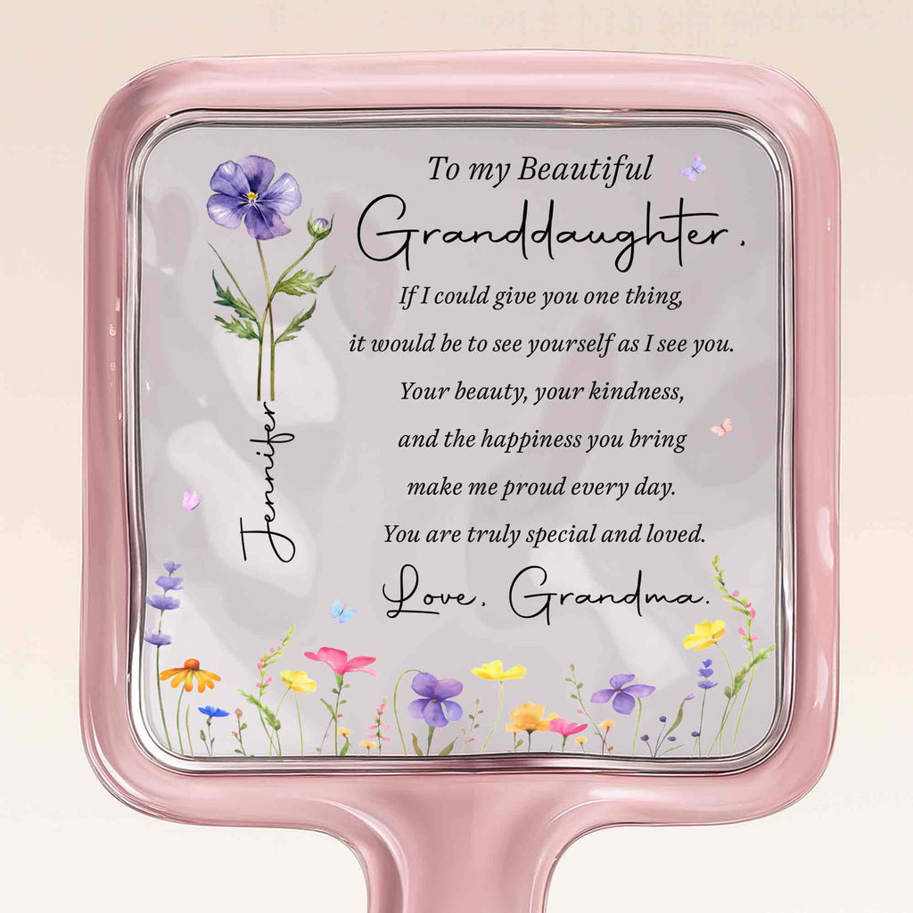 Personalized Handheld Mirror Custom Gift for Granddaughter Handheld Mirror GradoCreations