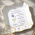 Personalized Lace Square Jewelry Dish for Granddaughter Gift Lace Square Jewelry Dish GradoCreations