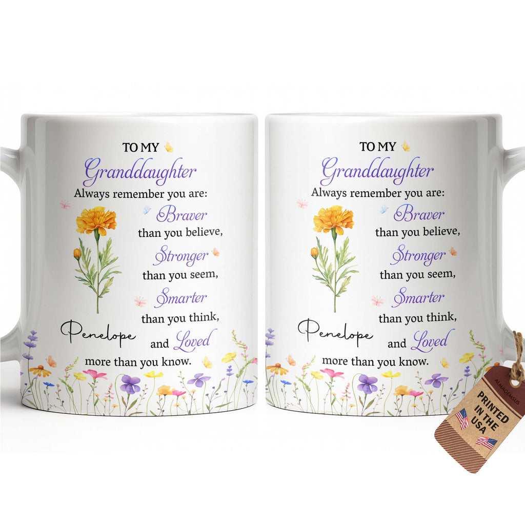 Personalized Coffee Mug for Granddaughter Custom Message Gift Edge-to-edge Mug GradoCreations