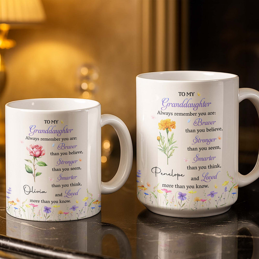 Personalized Coffee Mug for Granddaughter Custom Message Gift Edge-to-edge Mug GradoCreations
