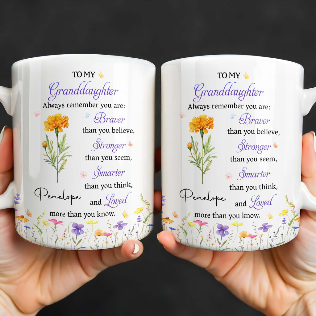 Personalized Coffee Mug for Granddaughter Custom Message Gift Edge-to-edge Mug GradoCreations
