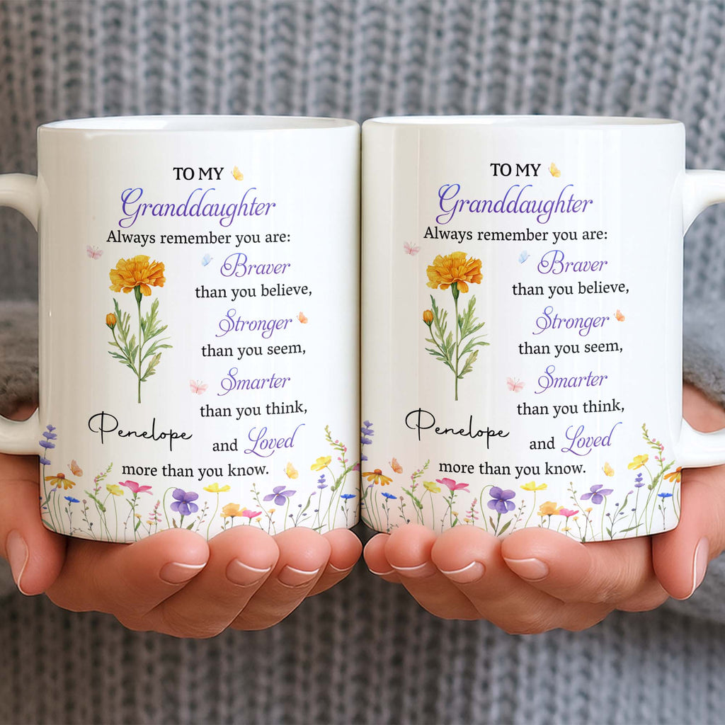 Personalized Coffee Mug for Granddaughter Custom Message Gift Edge-to-edge Mug GradoCreations