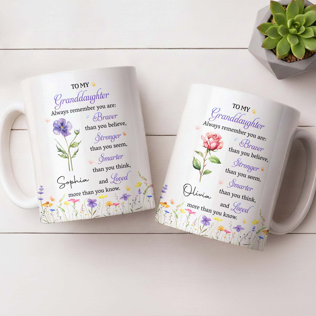Personalized Coffee Mug for Granddaughter Custom Message Gift Edge-to-edge Mug GradoCreations