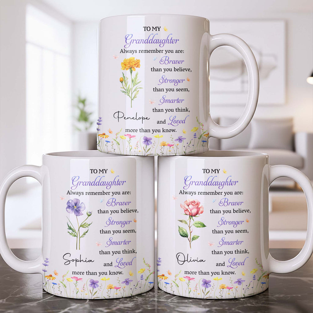 Personalized Coffee Mug for Granddaughter Custom Message Gift Edge-to-edge Mug GradoCreations