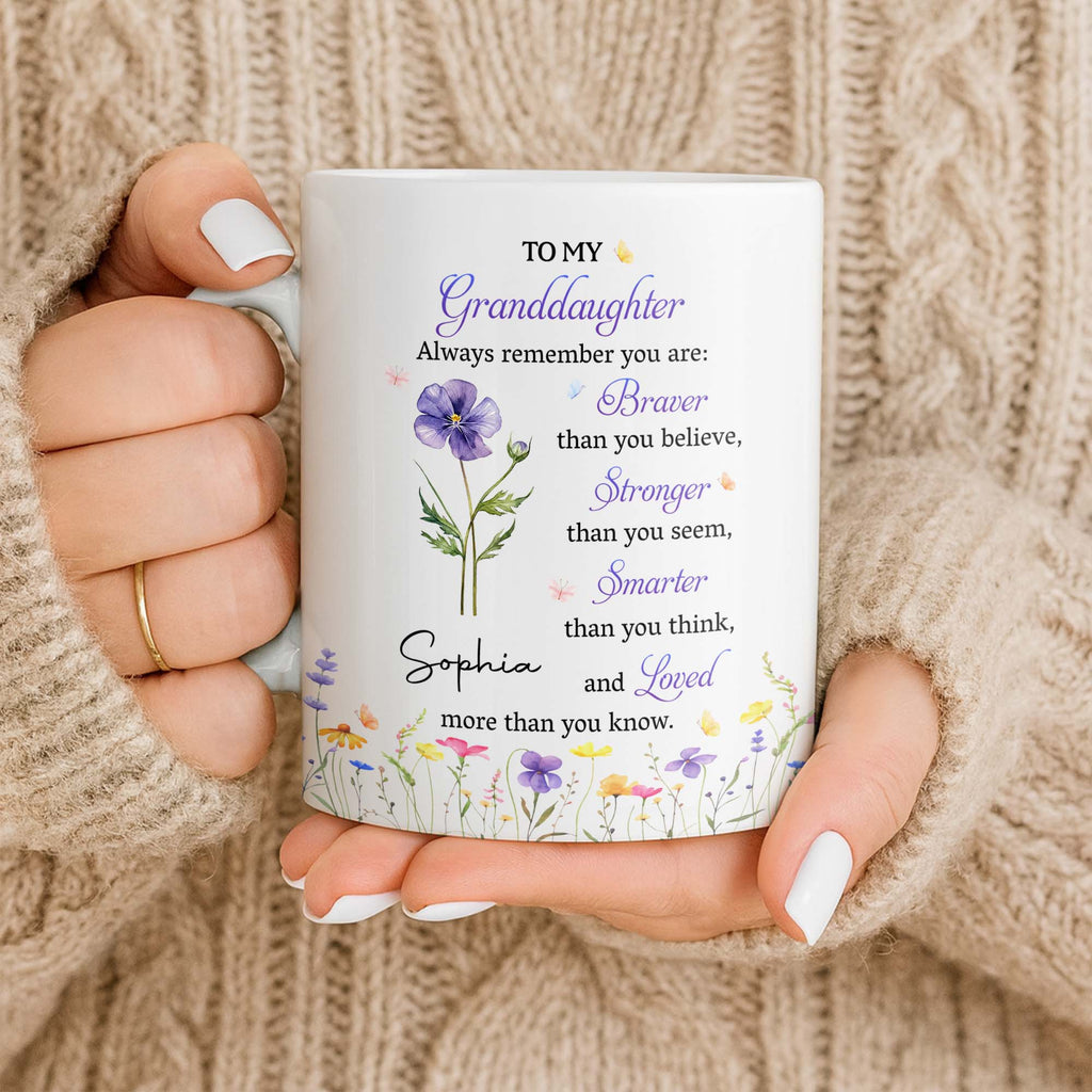 Personalized Coffee Mug for Granddaughter Custom Message Gift Edge-to-edge Mug GradoCreations