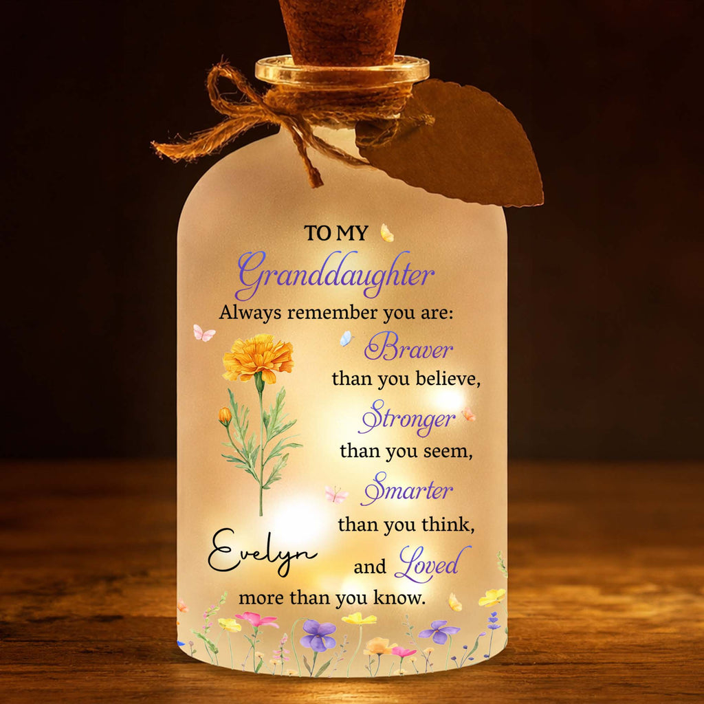Personalized Short Bottle Light Custom Name Gift for Granddaughter Short Bottle Light GradoCreations