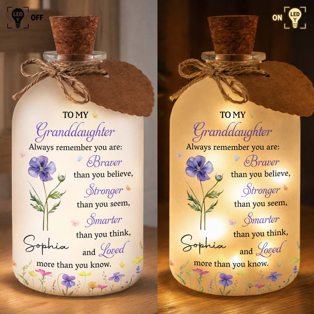 Personalized Short Bottle Light Custom Name Gift for Granddaughter Short Bottle Light GradoCreations