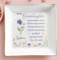 Personalized Floral Jewelry Dish Custom Gift for Granddaughter Jewelry Dish GradoCreations