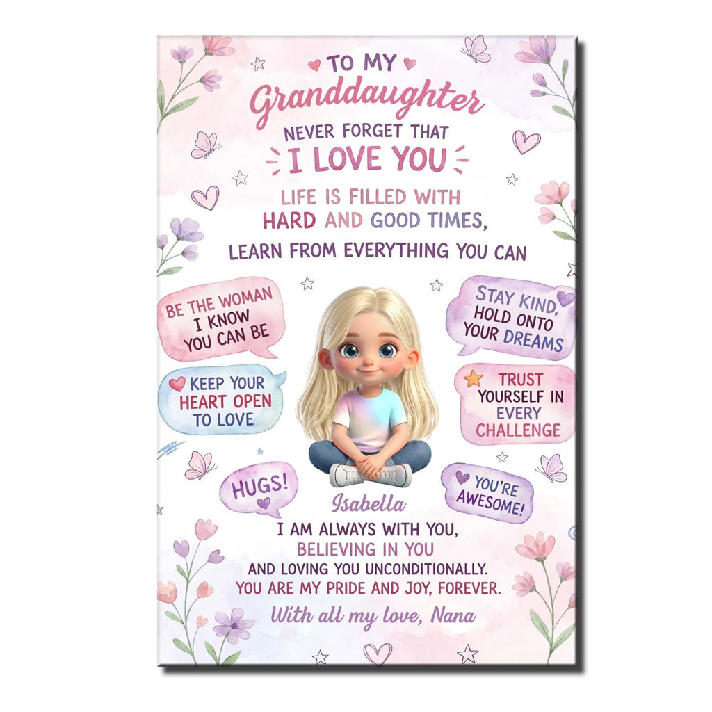 Personalized Vertical Poster for Granddaughter Custom Name Gift