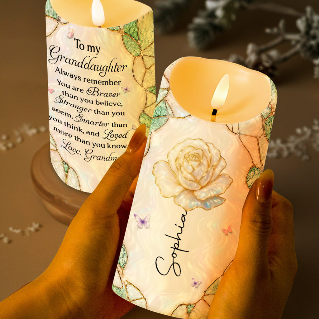 Personalized LED Candle Custom Name Gift for Granddaughter LED Candle GradoCreations