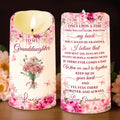 Personalized LED Candle Custom Birth Month Flowers Gift for Granddaughter