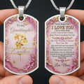 Personalized Dog Tag Necklace Custom Birth Month Flowers for Granddaughter