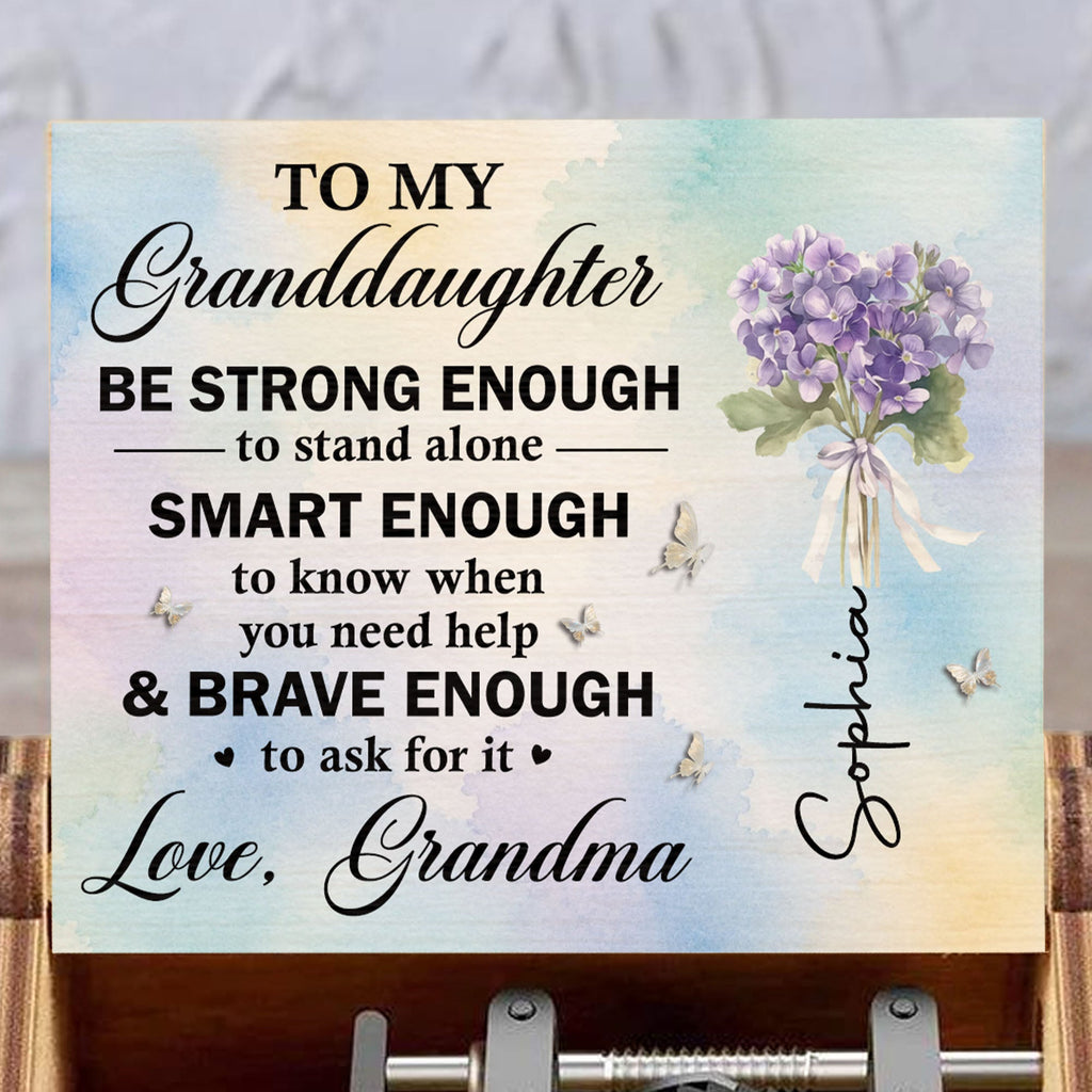 Personalized Wooden Music Box Custom Name Gift for Granddaughter