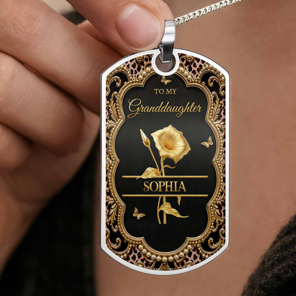 Personalized Dog Tag Necklace Custom for Granddaughter Gift