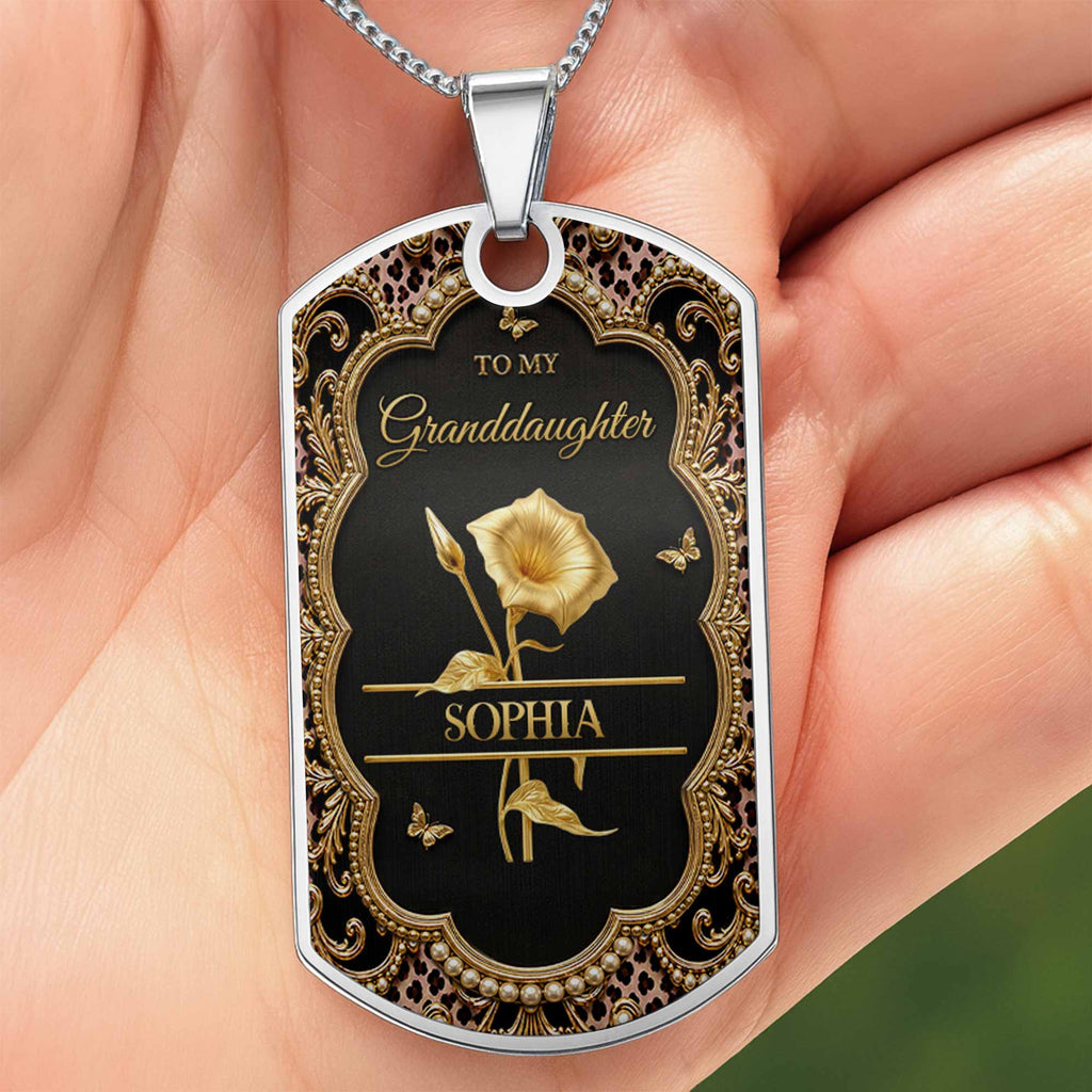 Personalized Dog Tag Necklace Custom for Granddaughter Gift