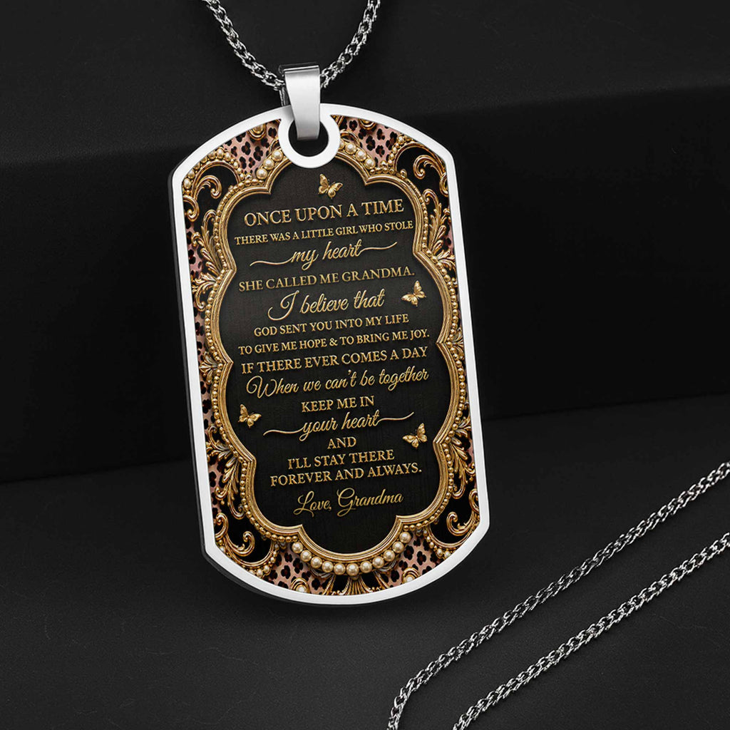 Personalized Dog Tag Necklace Custom for Granddaughter Gift