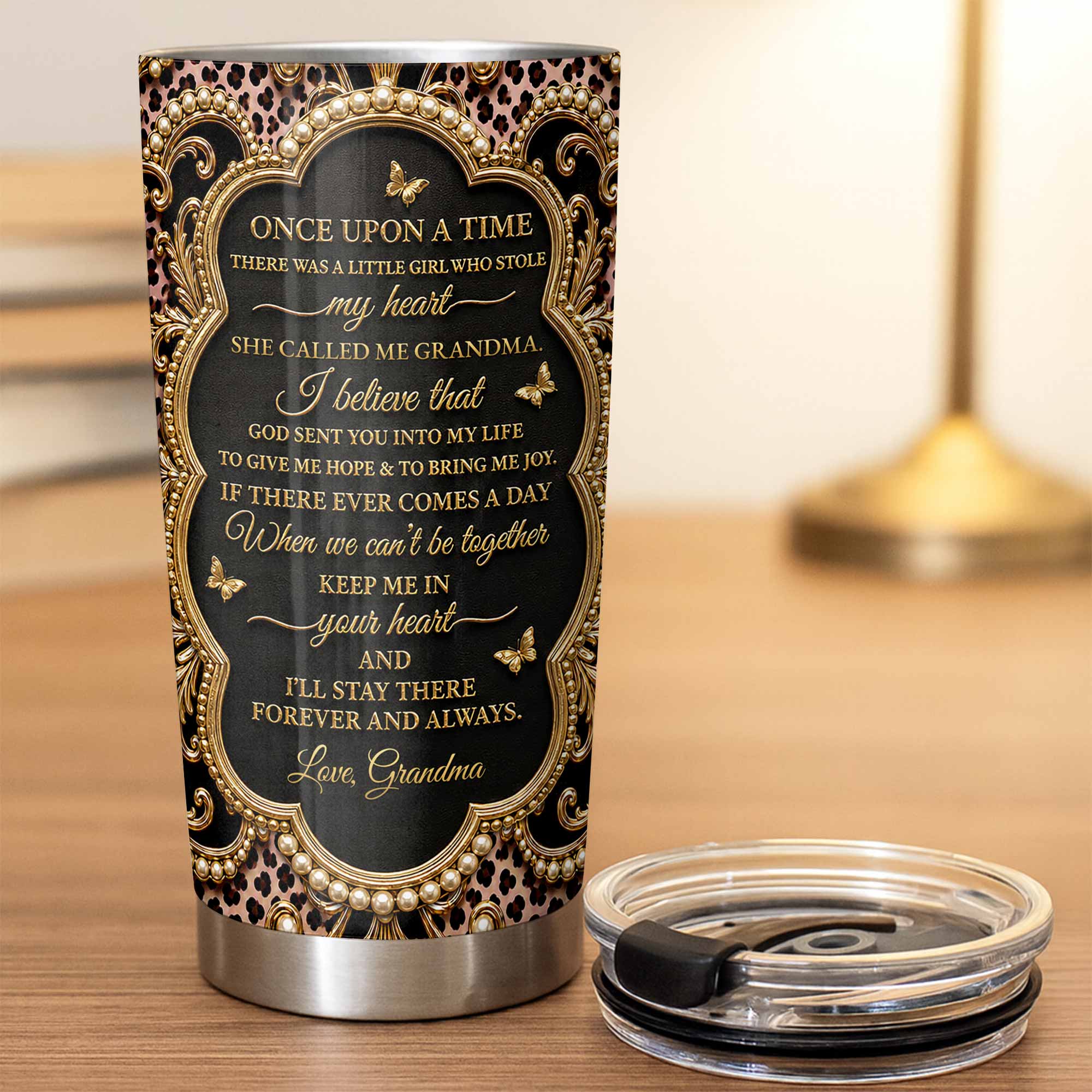 Personalized 20oz Stainless Steel Tumbler Custom Name Gift for Granddaughter