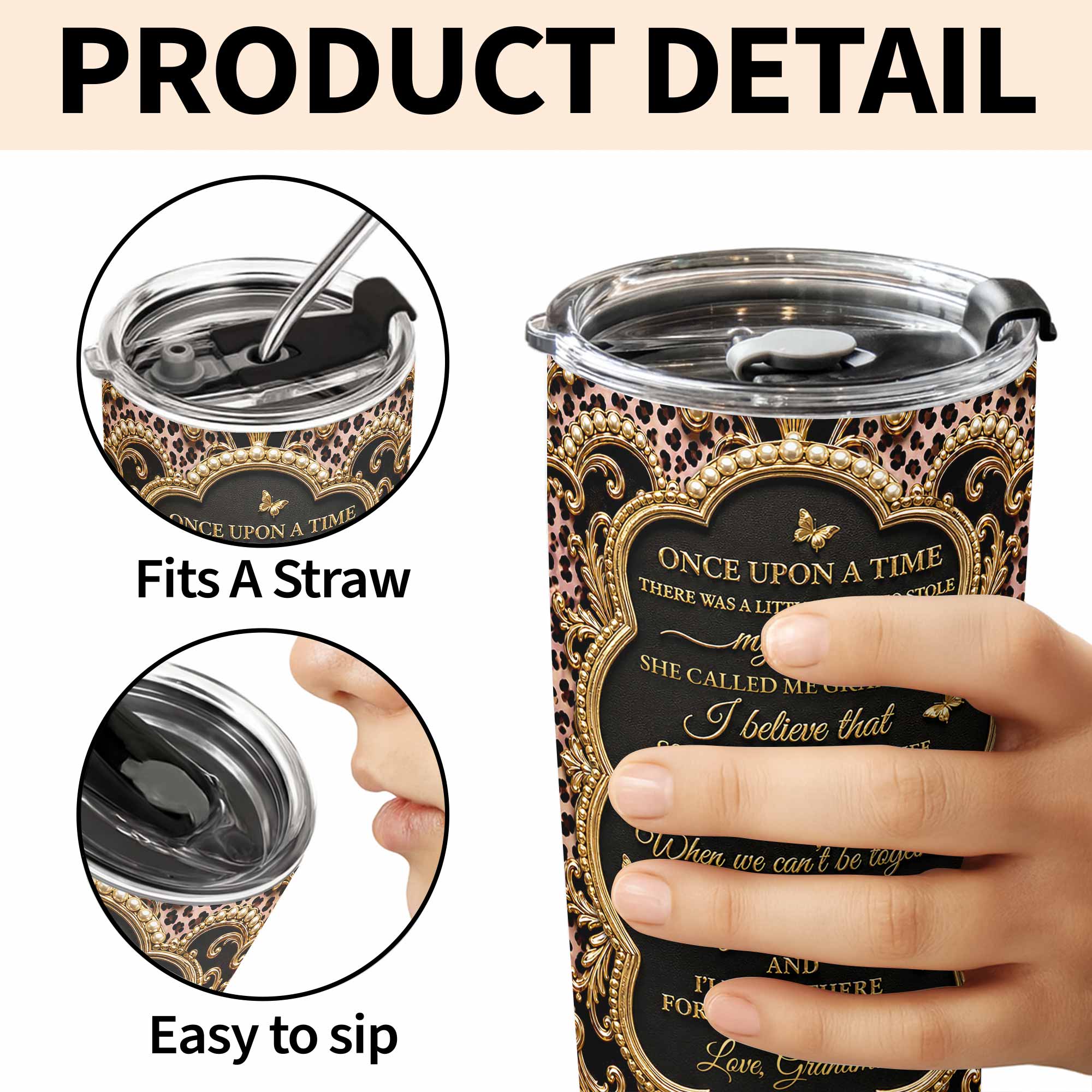 Personalized 20oz Stainless Steel Tumbler Custom Name Gift for Granddaughter