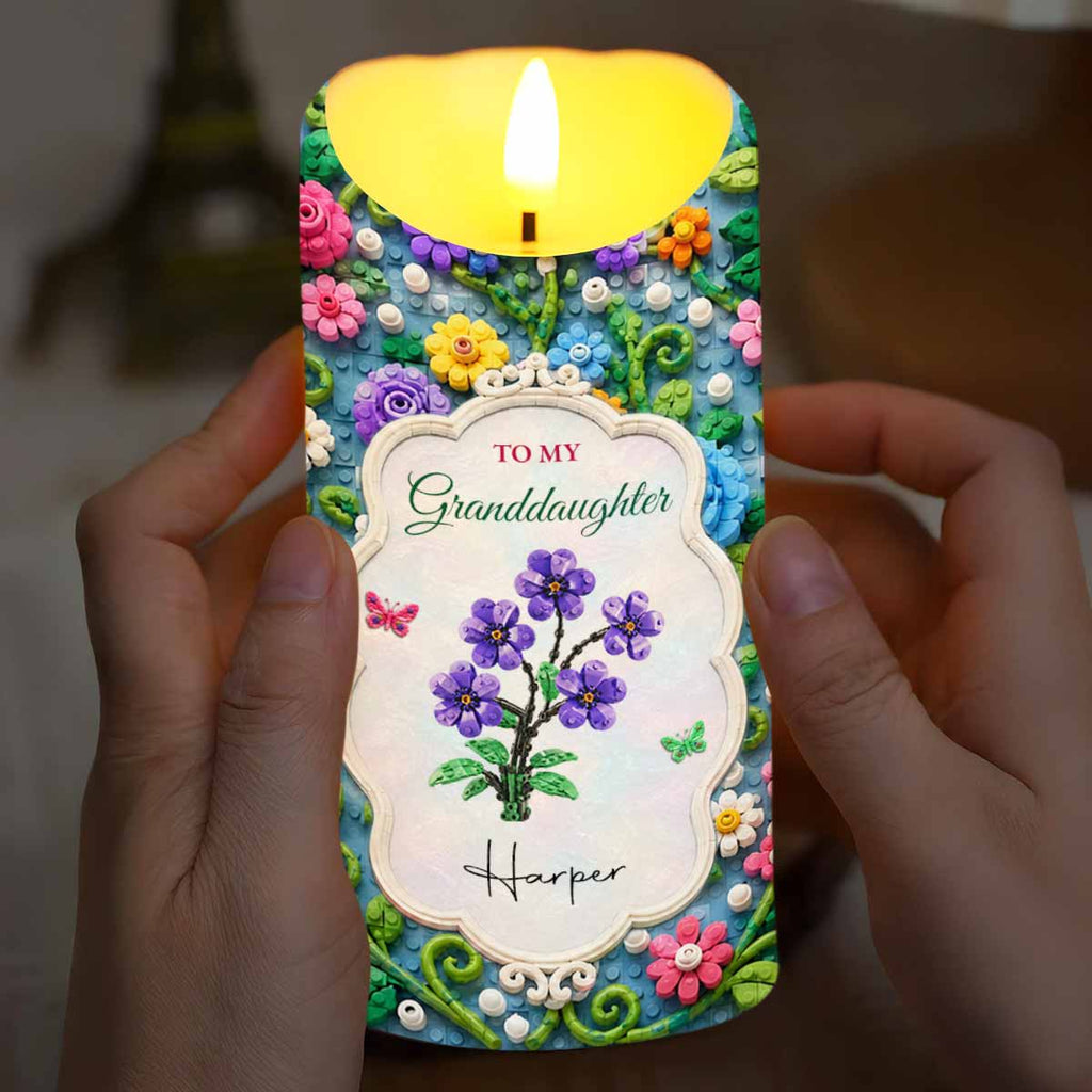 Personalized LED Candle Custom Name Gift for Granddaughter