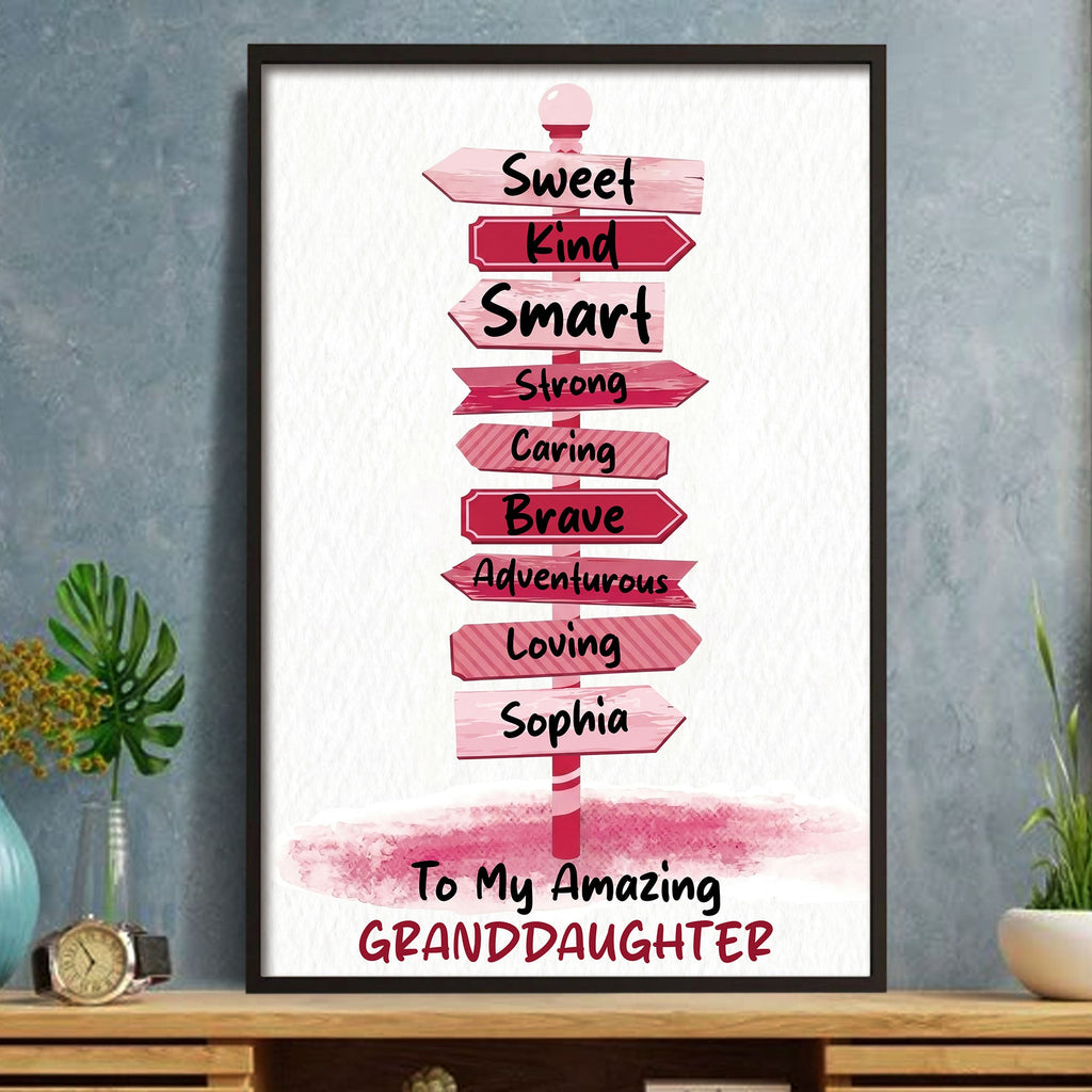 Personalized Custom Vertical Poster Gift for Granddaughter Poster GradoCreations