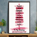 Personalized Custom Vertical Poster Gift for Granddaughter Poster GradoCreations