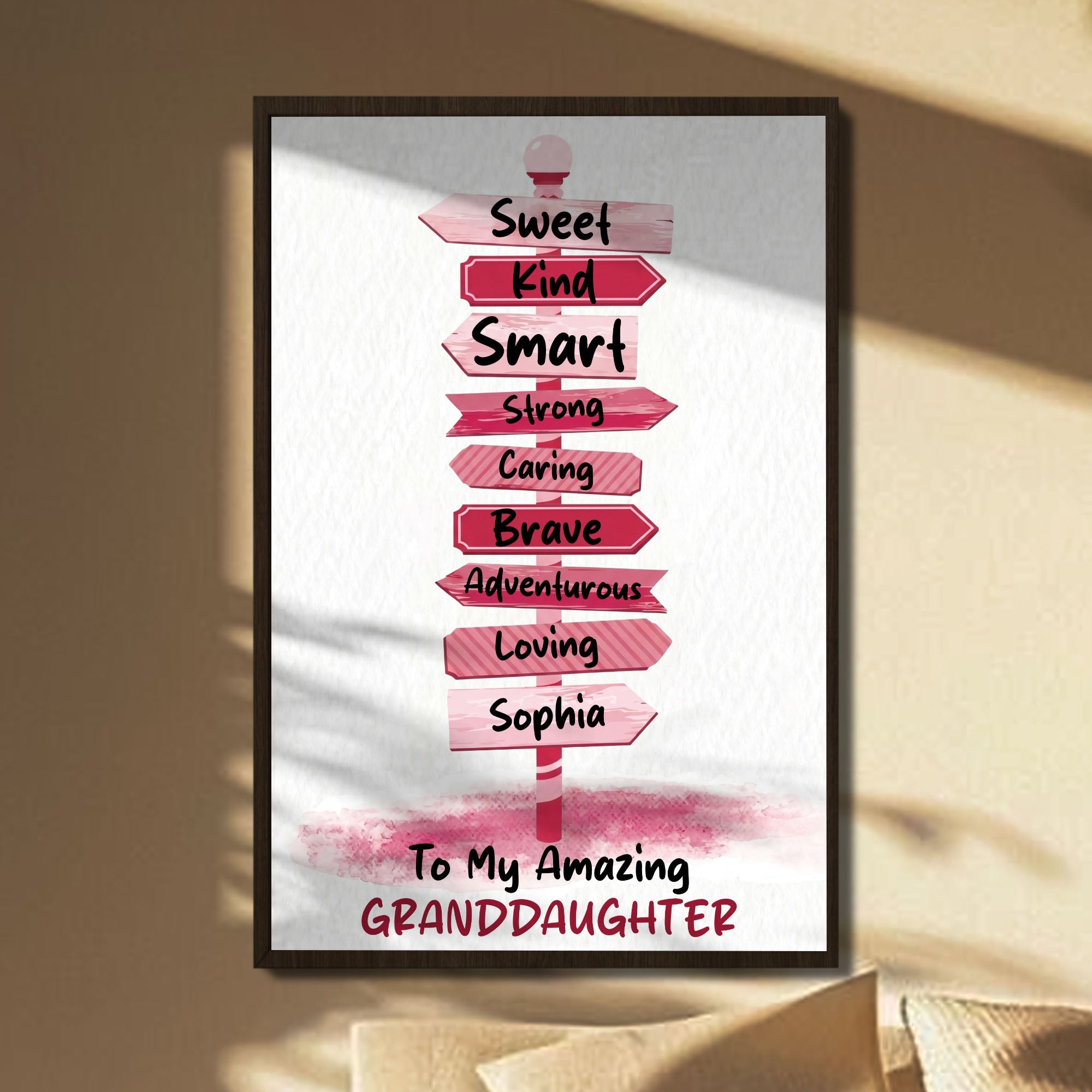Personalized Custom Vertical Poster Gift for Granddaughter Poster GradoCreations