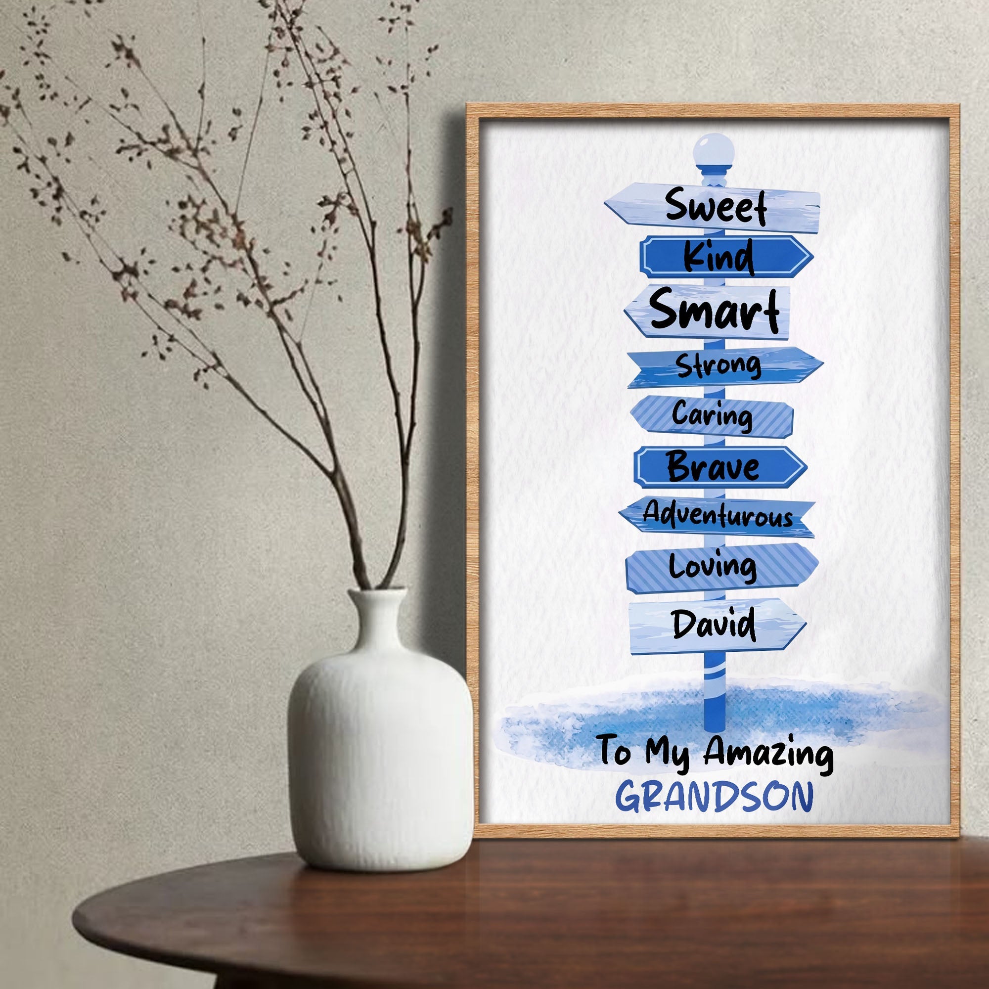 Personalized Custom Vertical Poster Gift for Granddaughter Poster GradoCreations