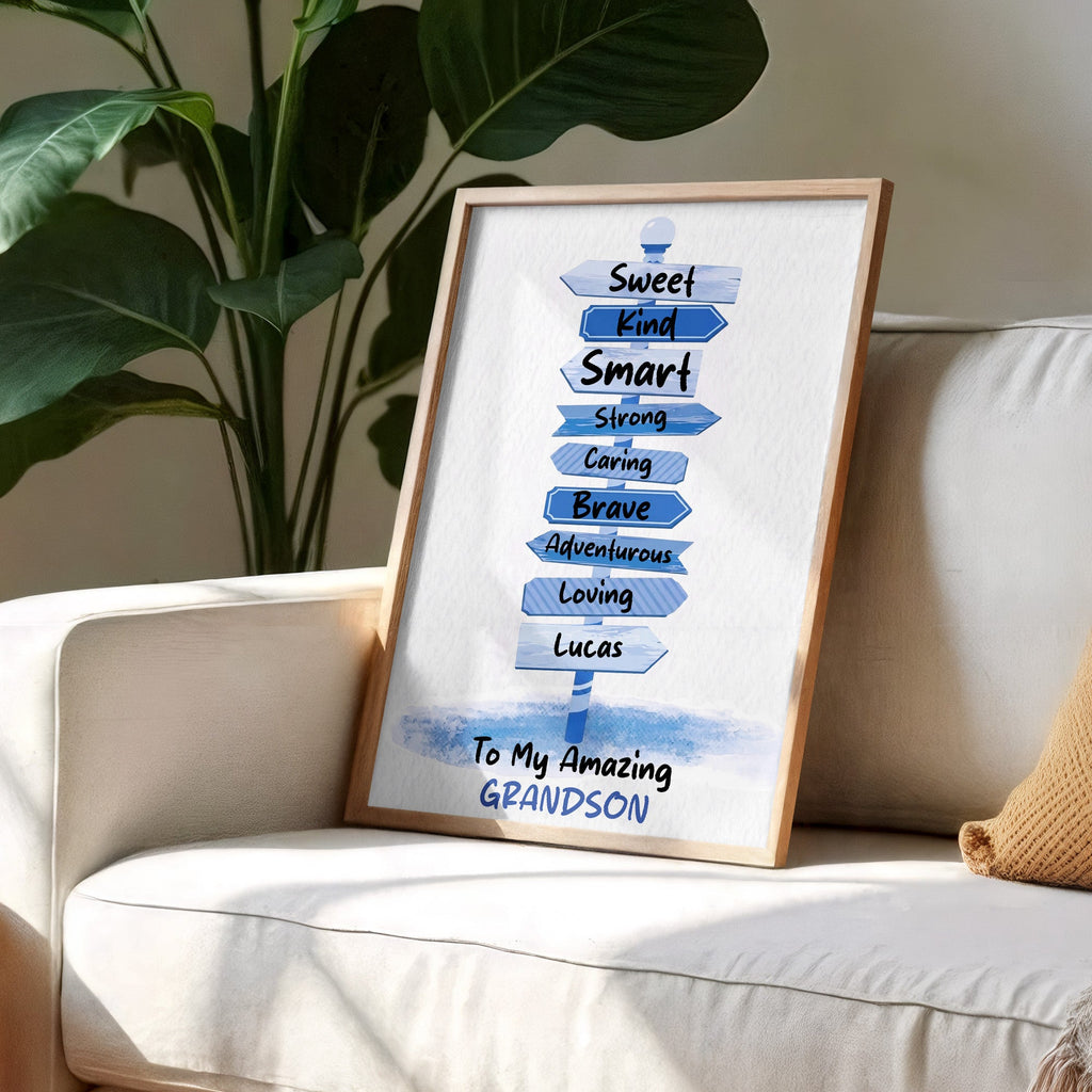 Personalized Custom Vertical Poster Gift for Granddaughter Poster GradoCreations