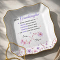 Personalized Lace Jewelry Dish Custom Name Gift for Granddaughter