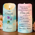 Personalized LED Candle with Birth Month Flowers Custom Gift for Granddaughter