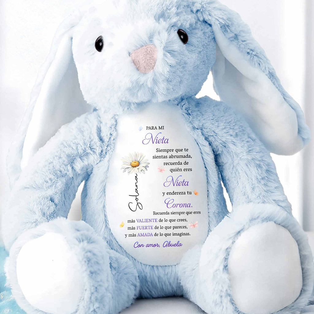 Personalized Stuffed Bunny Custom Name Gift for Granddaughter
