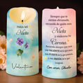 Personalized LED Candle for Granddaughter with Flowers & Butterflies Gift