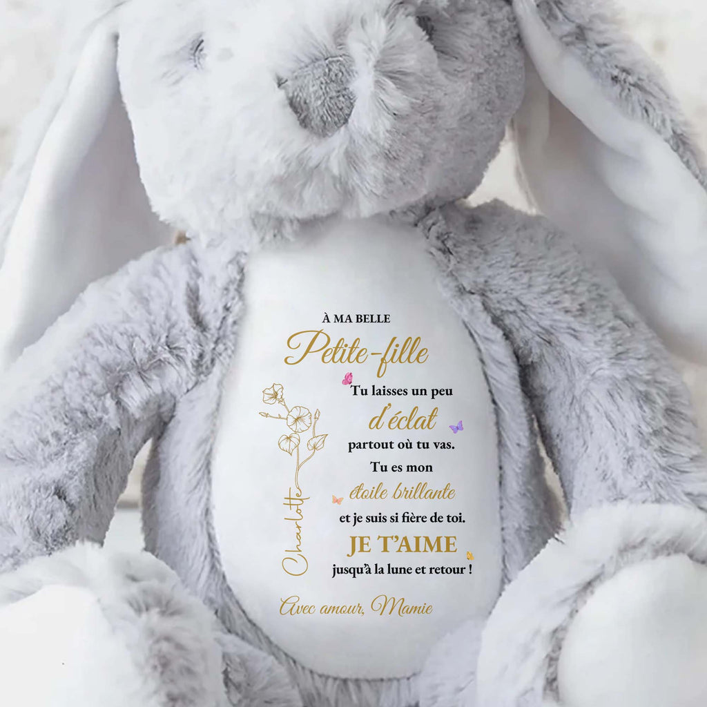 Personalized Stuffed Bunny Custom Name Gift for Granddaughter