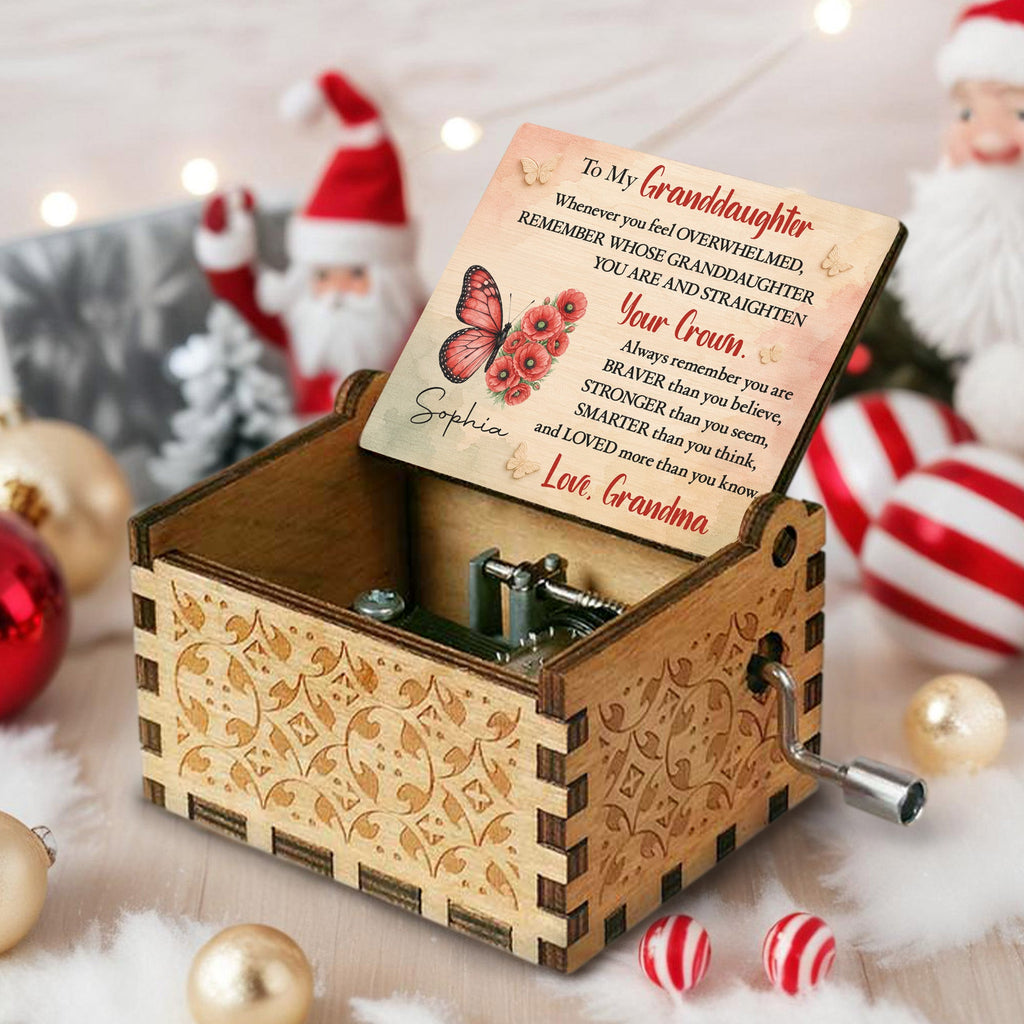 Personalized Wooden Music Box Custom Gift for Granddaughter Music Box GradoCreations