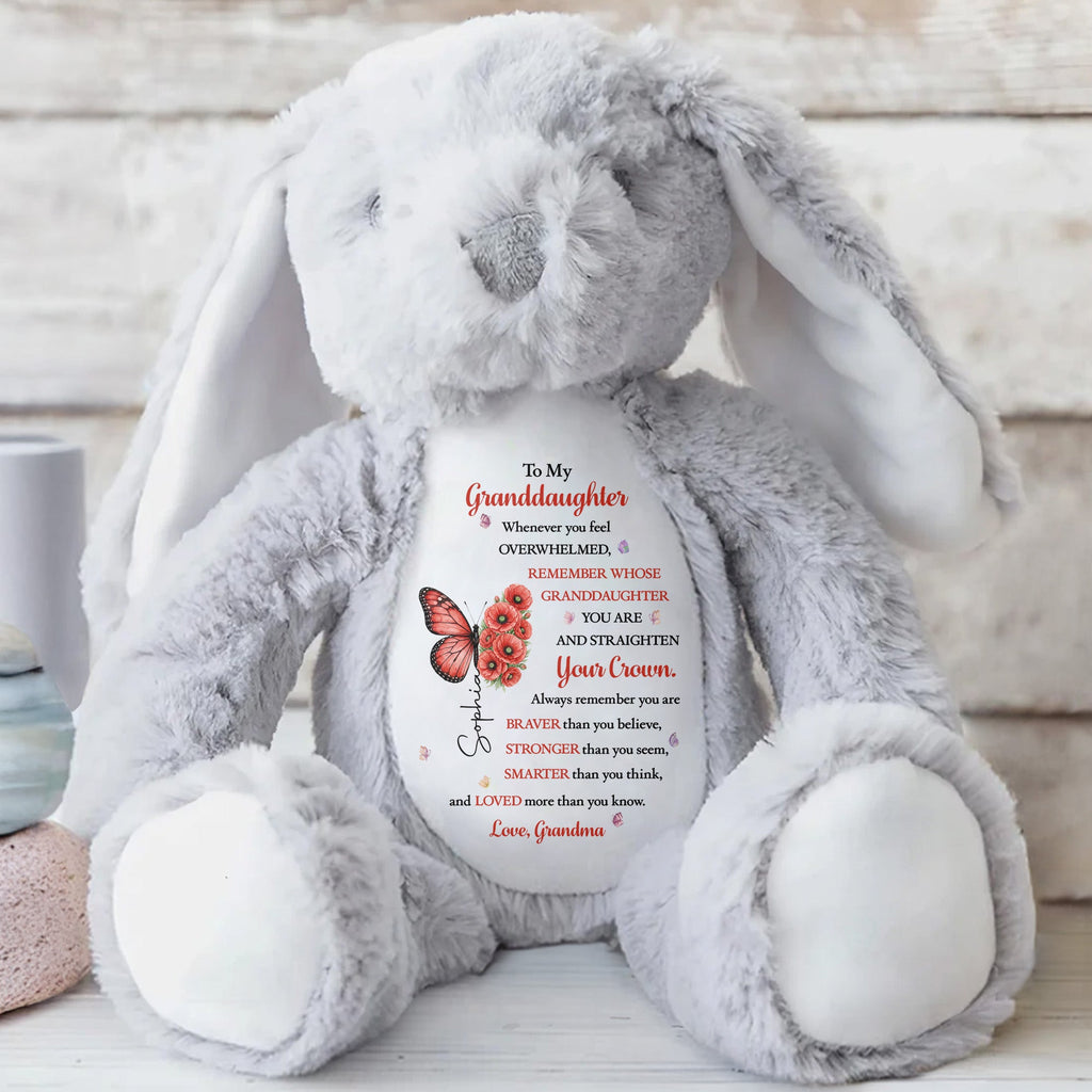 Personalized Stuffed Bunny for Granddaughter Custom Name Gift Stuffed Bunny GradoCreations