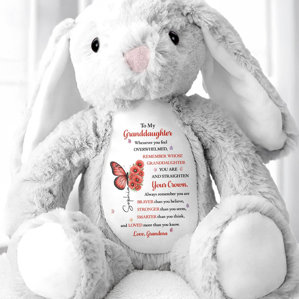 Personalized Stuffed Bunny for Granddaughter Custom Name Gift Stuffed Bunny GradoCreations